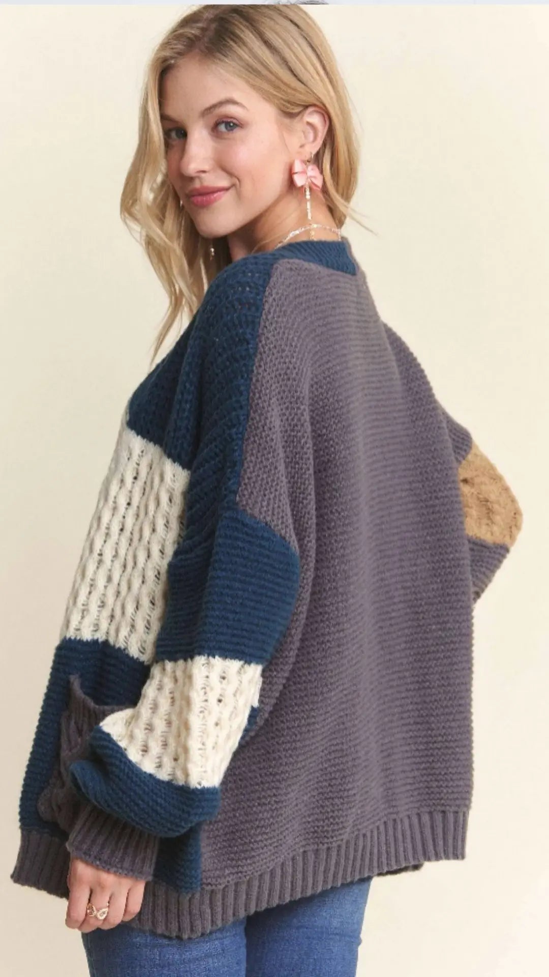 COLORBLOCK SWEATER CARDIGAN - U Pretty Things