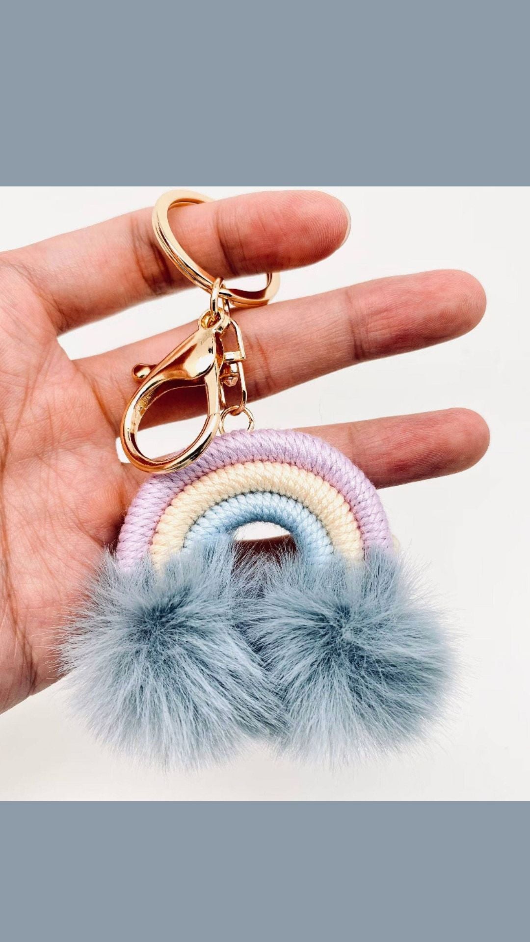 Rainbow Plush Ball Bag Charm