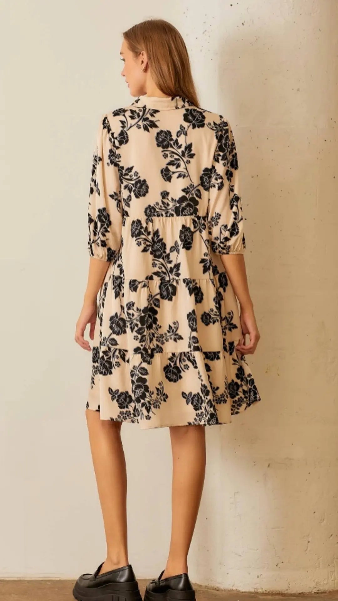 Midnight Meadow Tiered Midi Dress - U Pretty Things