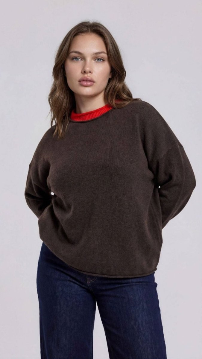 The Contrast Crew Pullover - U Pretty Things