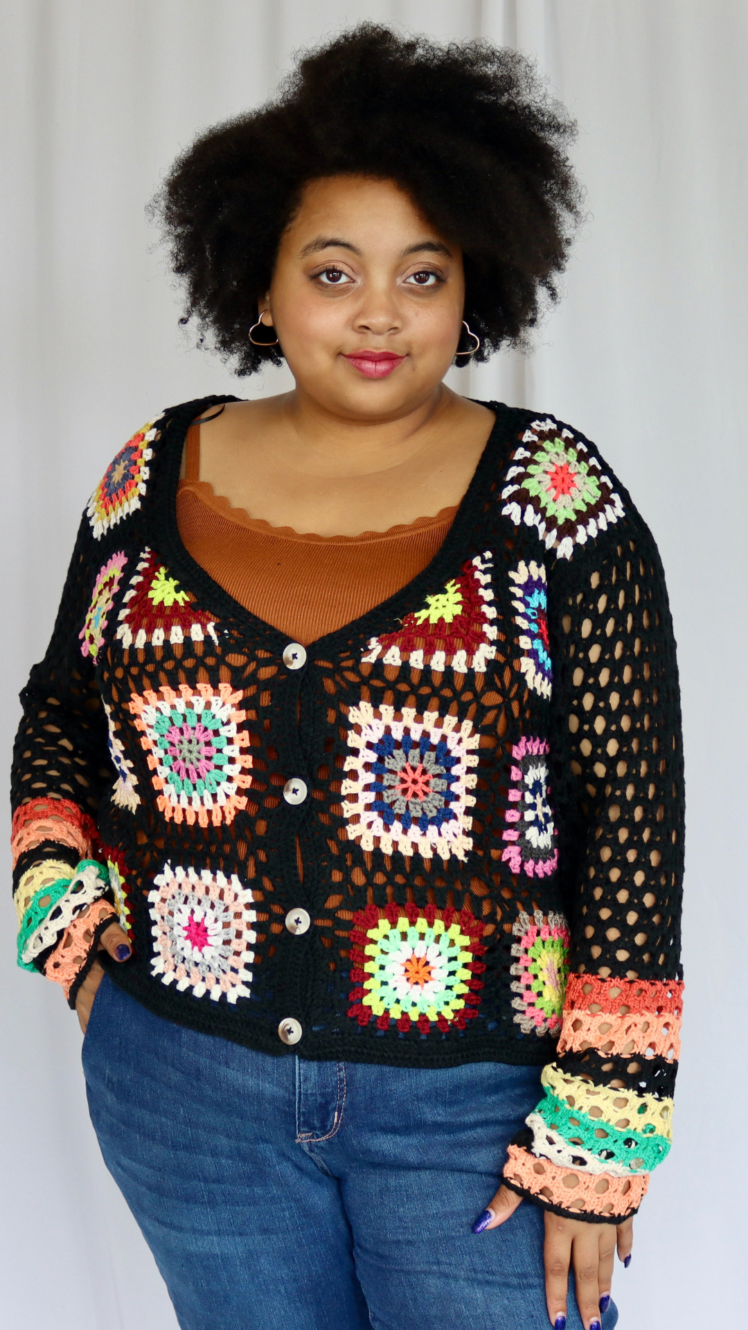 Plus Size Crochet Cardigan Women