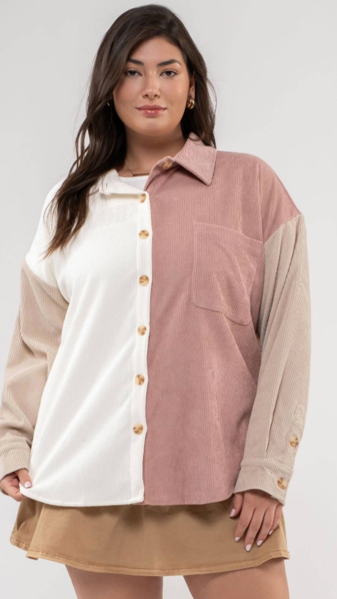 PLUS COLORBLOCK CORDUROY JACKET