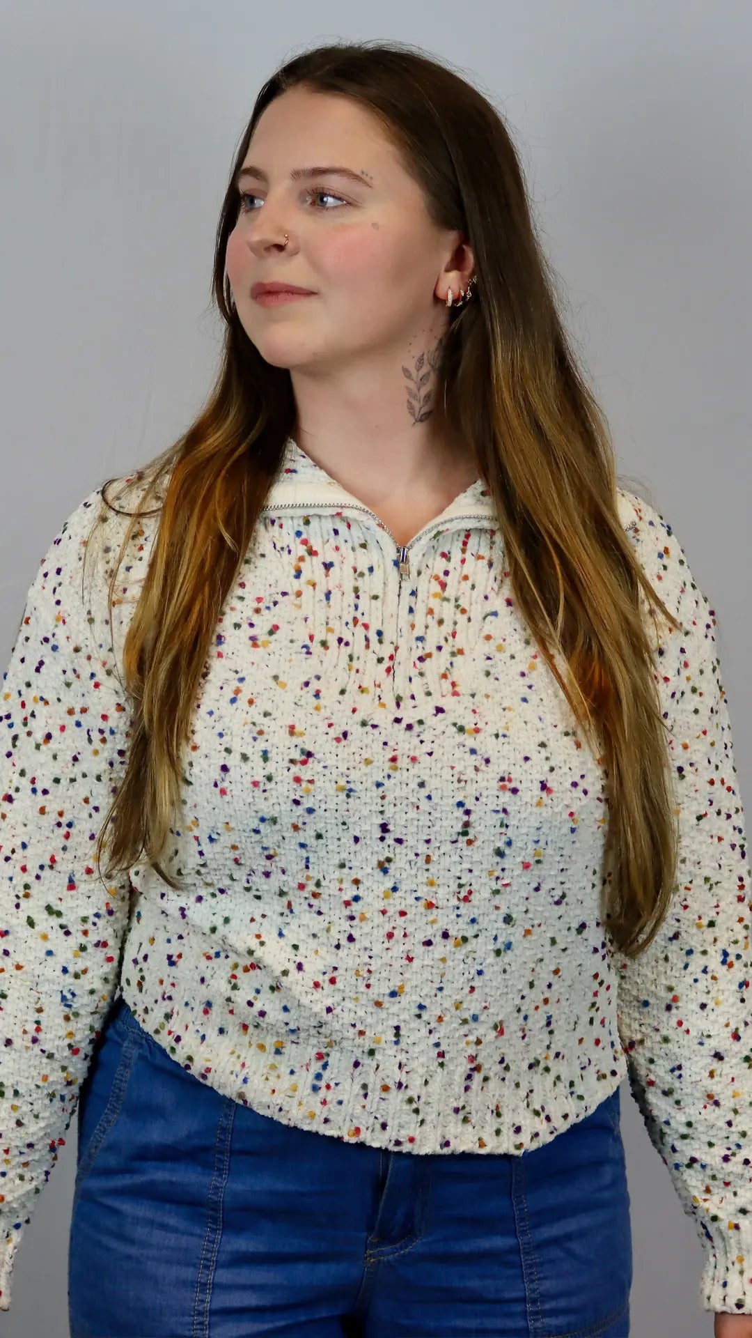 The Confetti Cool Half - Zip - U Pretty Things
