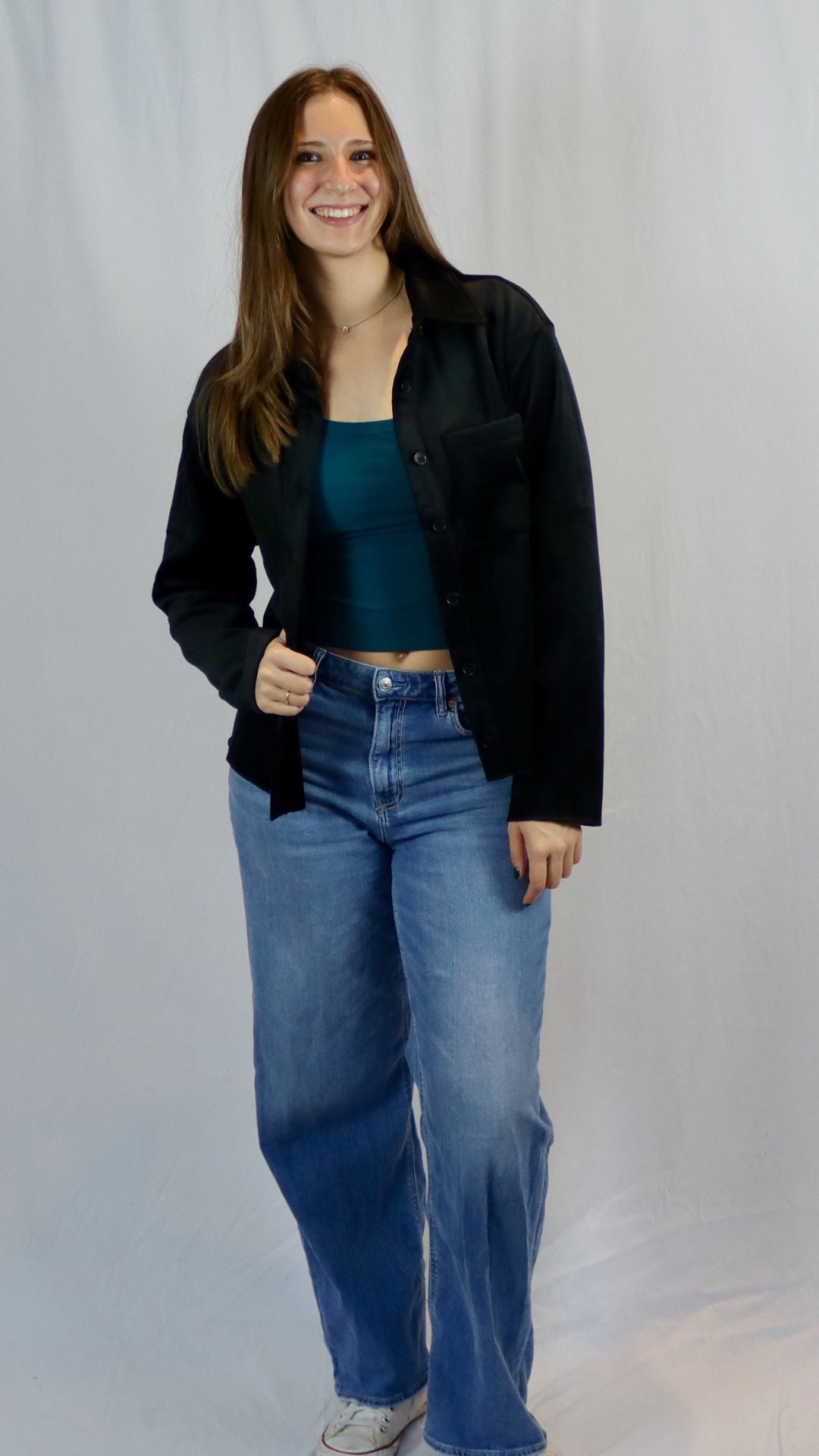 Black Velvet Corduroy Shacket