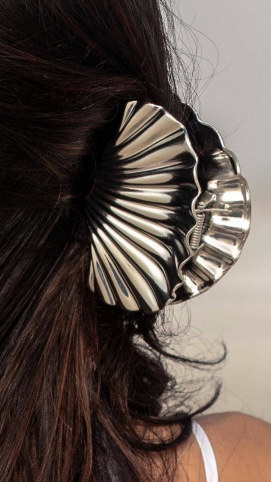 Silver Shell Hair Clip