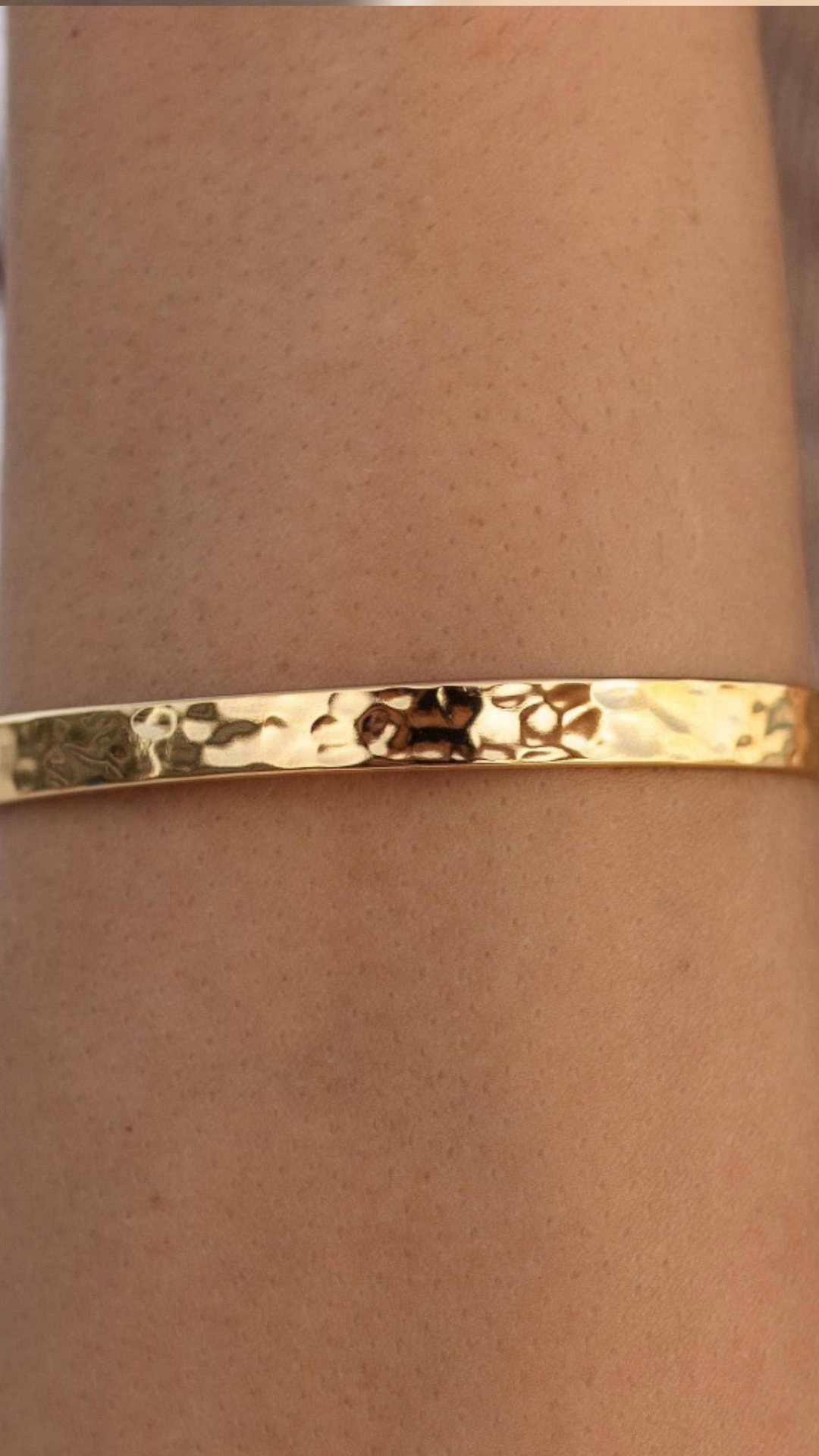 Gold hammered cuff
