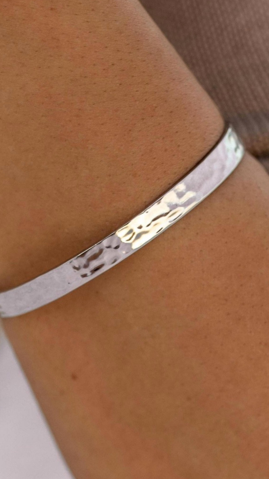 Hammered silver cuff bracelet