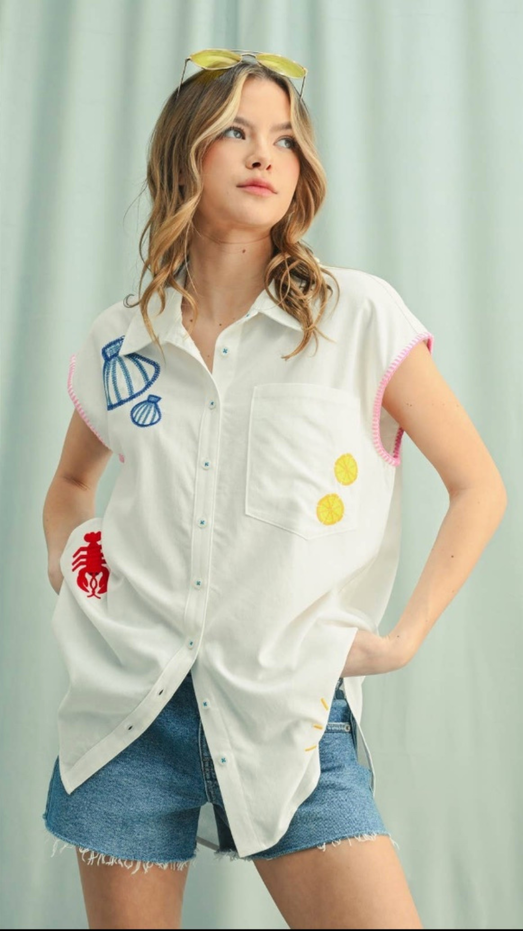 Lobster and shell summer tunic