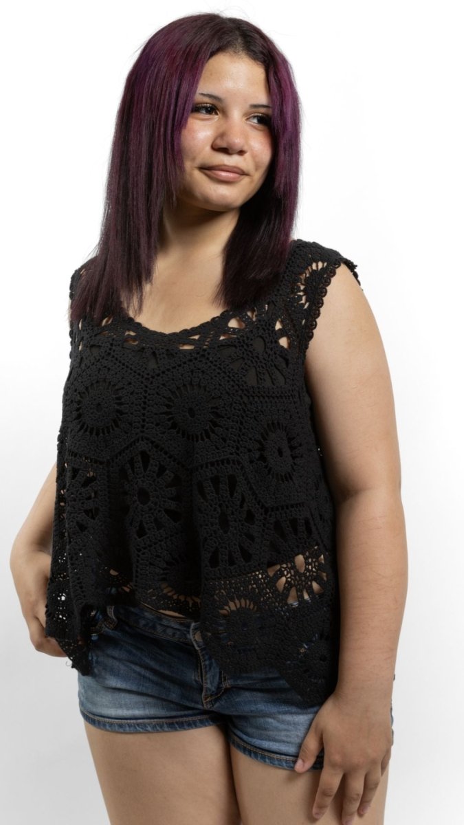 Boho Crochet Scallop Tank