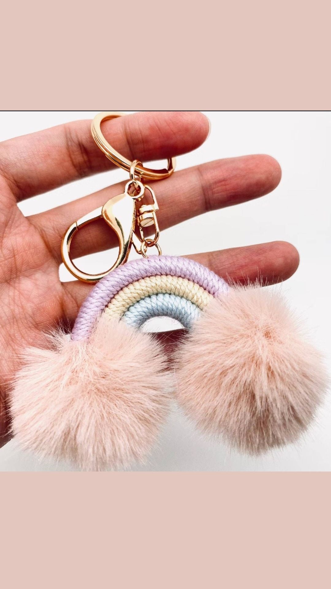 Rainbow Plush Ball Bag Charm