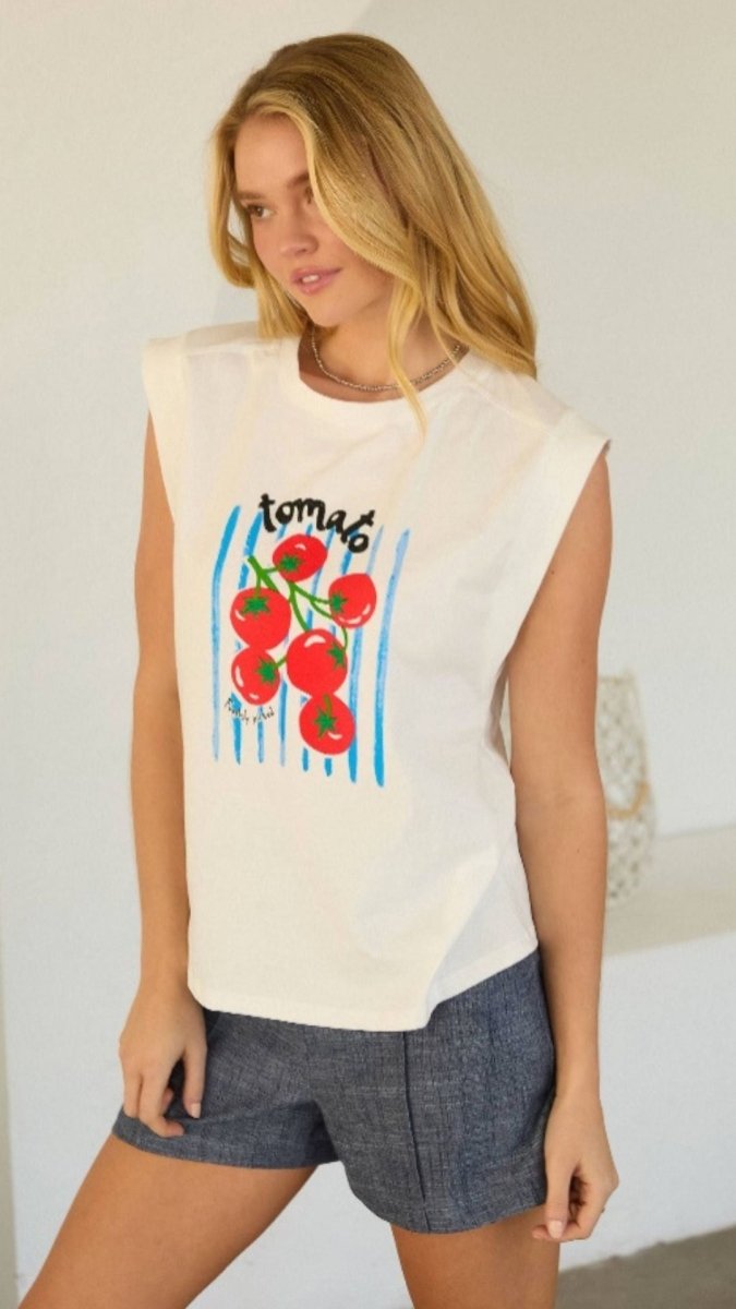 Tomato Graphic Embroidered Tee