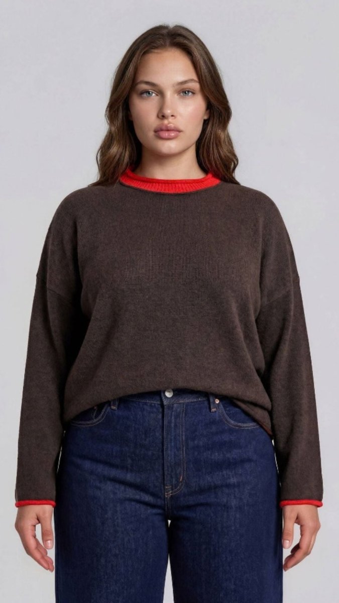 The Contrast Crew Pullover - U Pretty Things