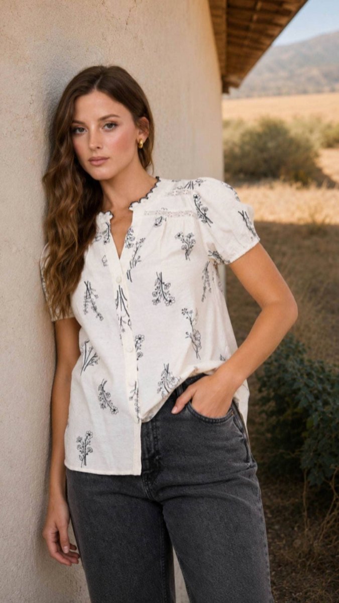Meadow Line Linen Top - U Pretty Things