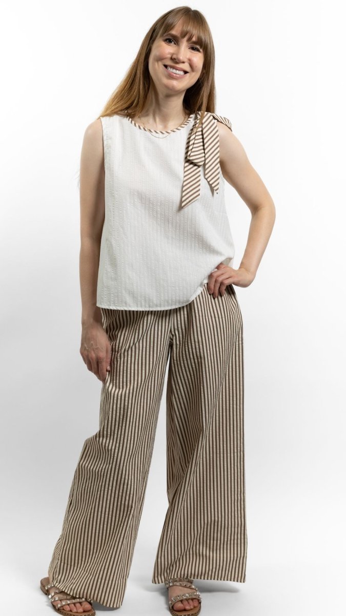 Coffee Cream Stripe Set - U Pretty Things