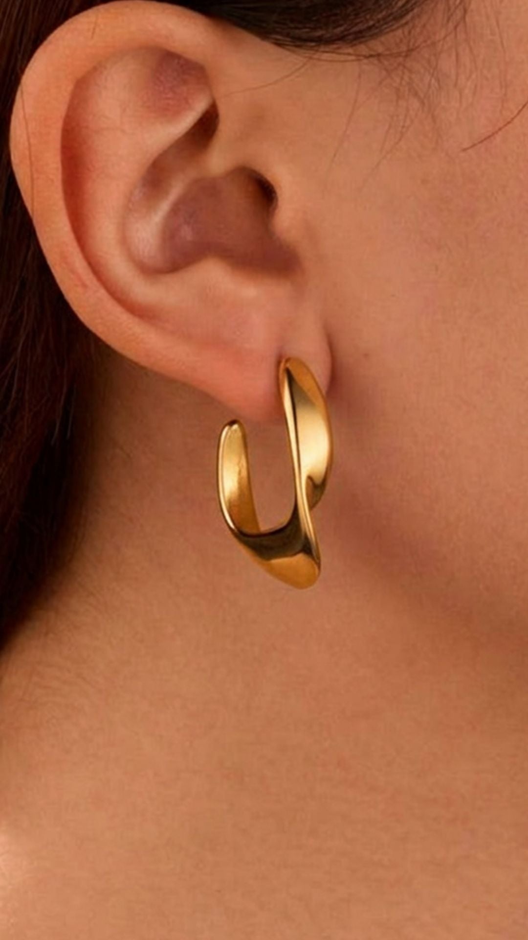 Gold Bubble Twist Hoops