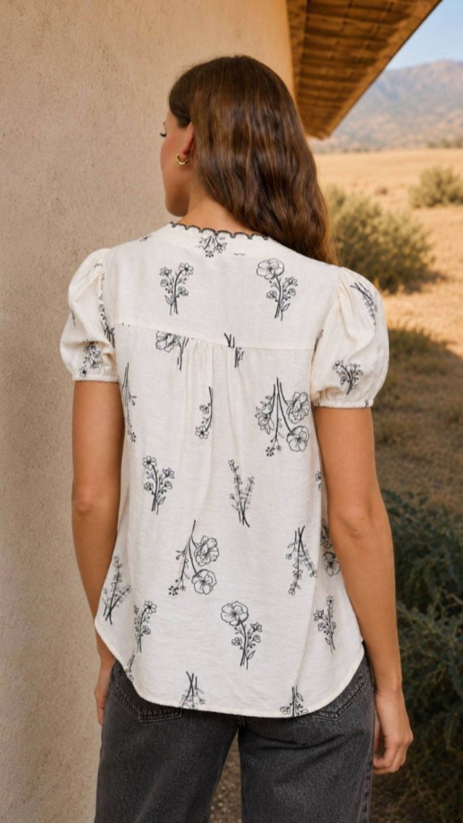Meadow Line Linen Top - U Pretty Things
