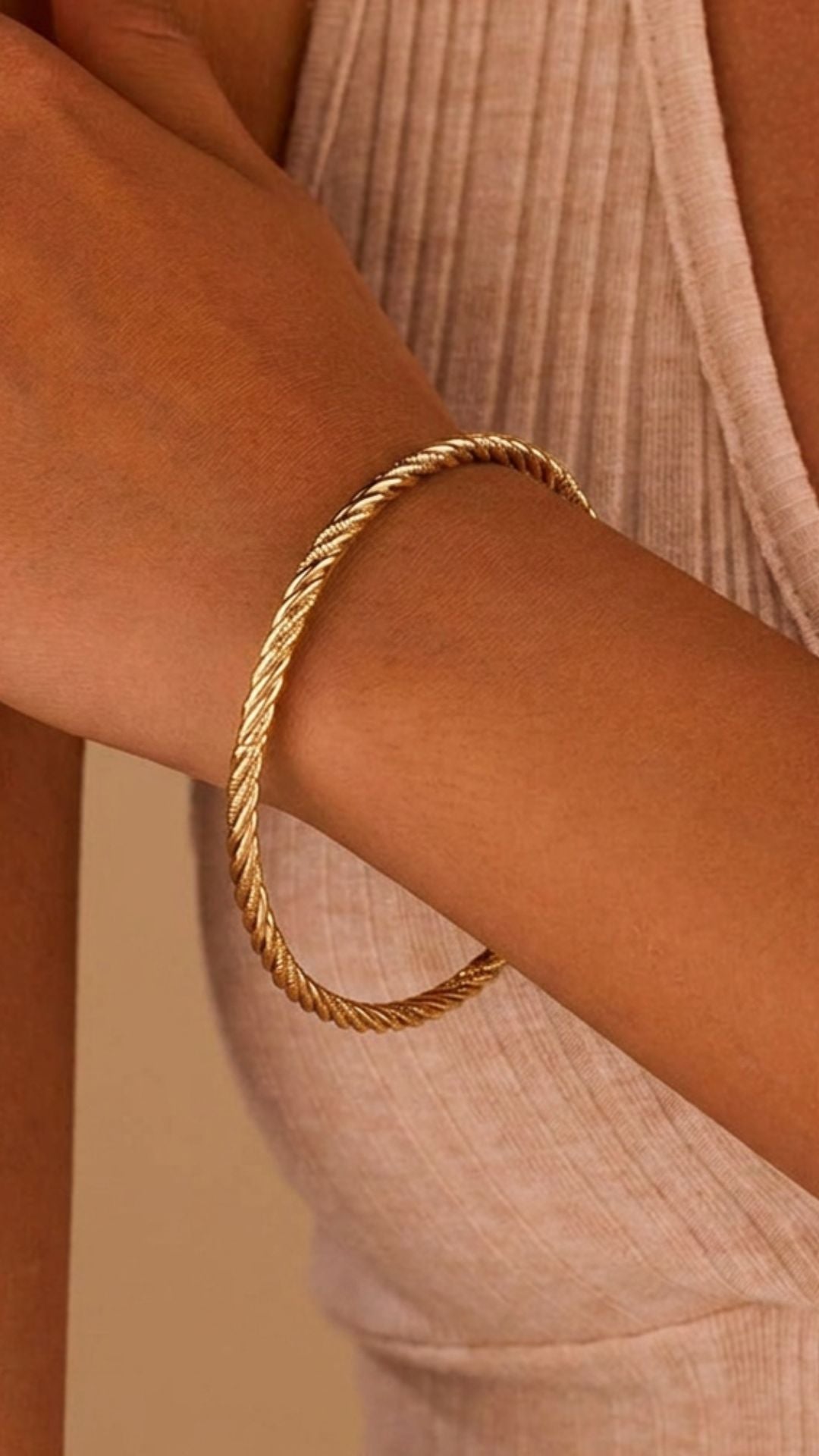 Twisted Gold Bangle