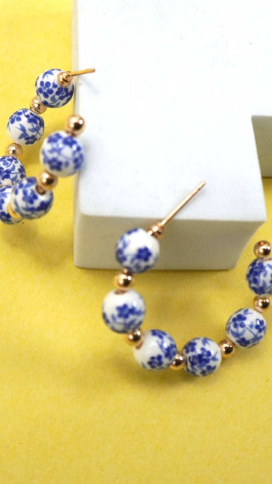 Floral Toile Porcelain Hoops