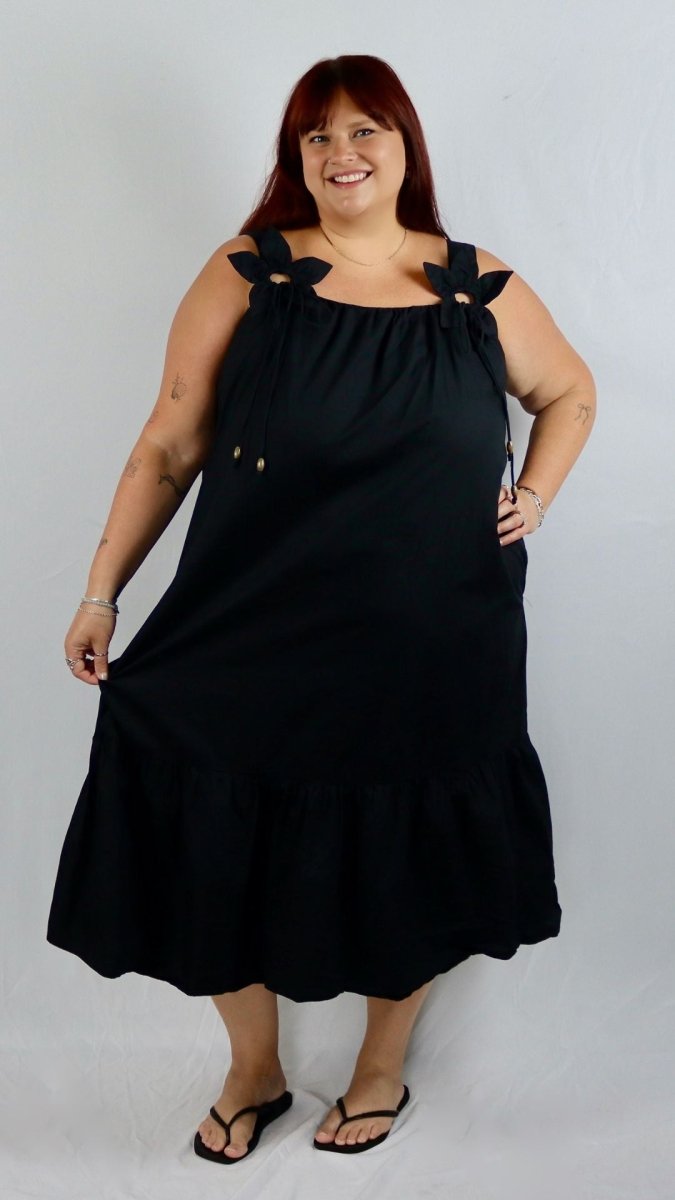 Flower Strap Poplin Dress - U Pretty Things