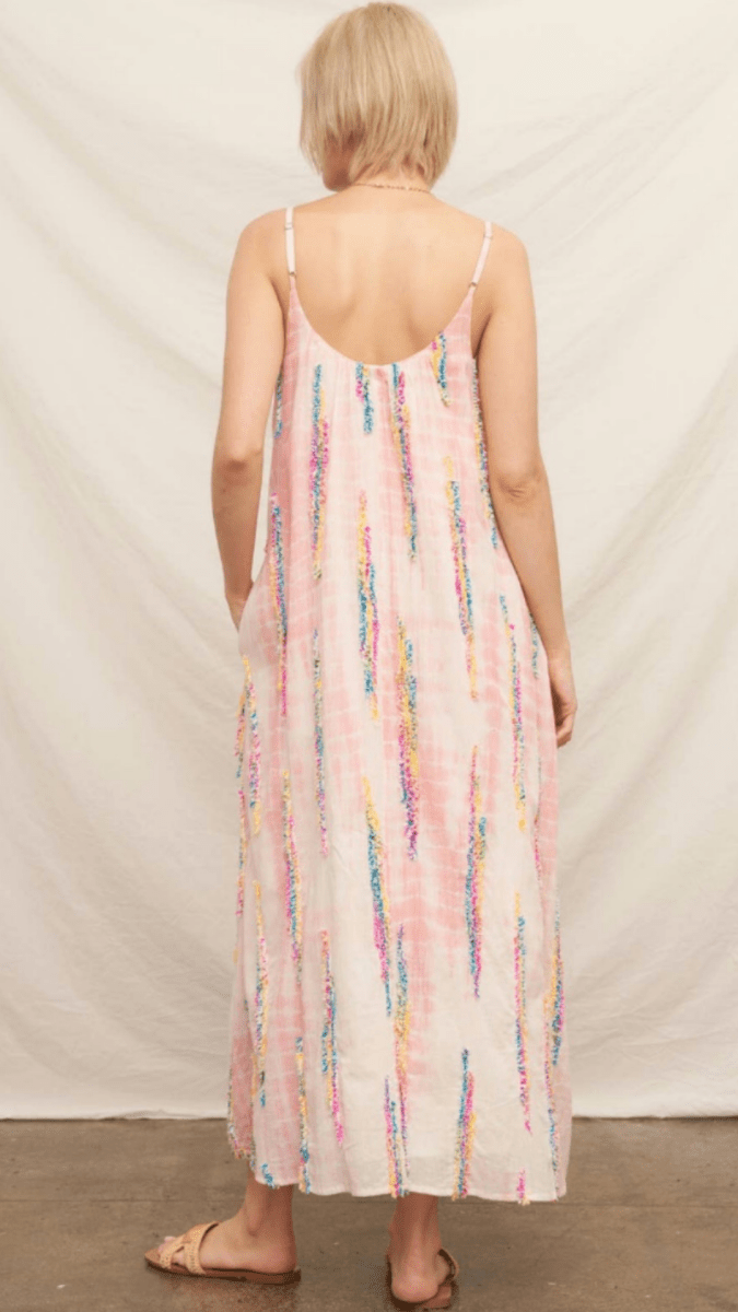 pink floral embroidered dress Amarra 89509