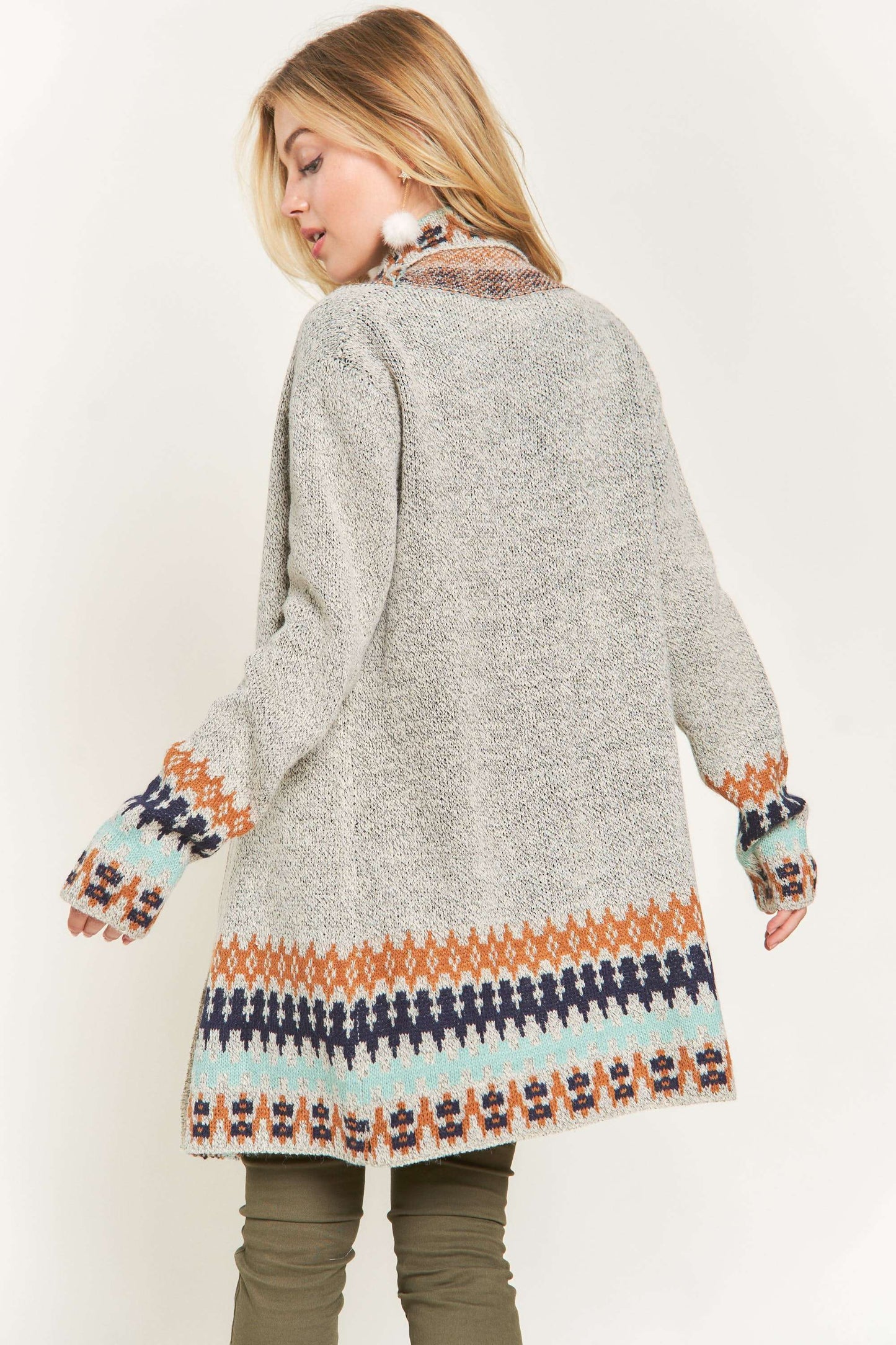 TRIBAL BORDER SWEATER CARDIGAN