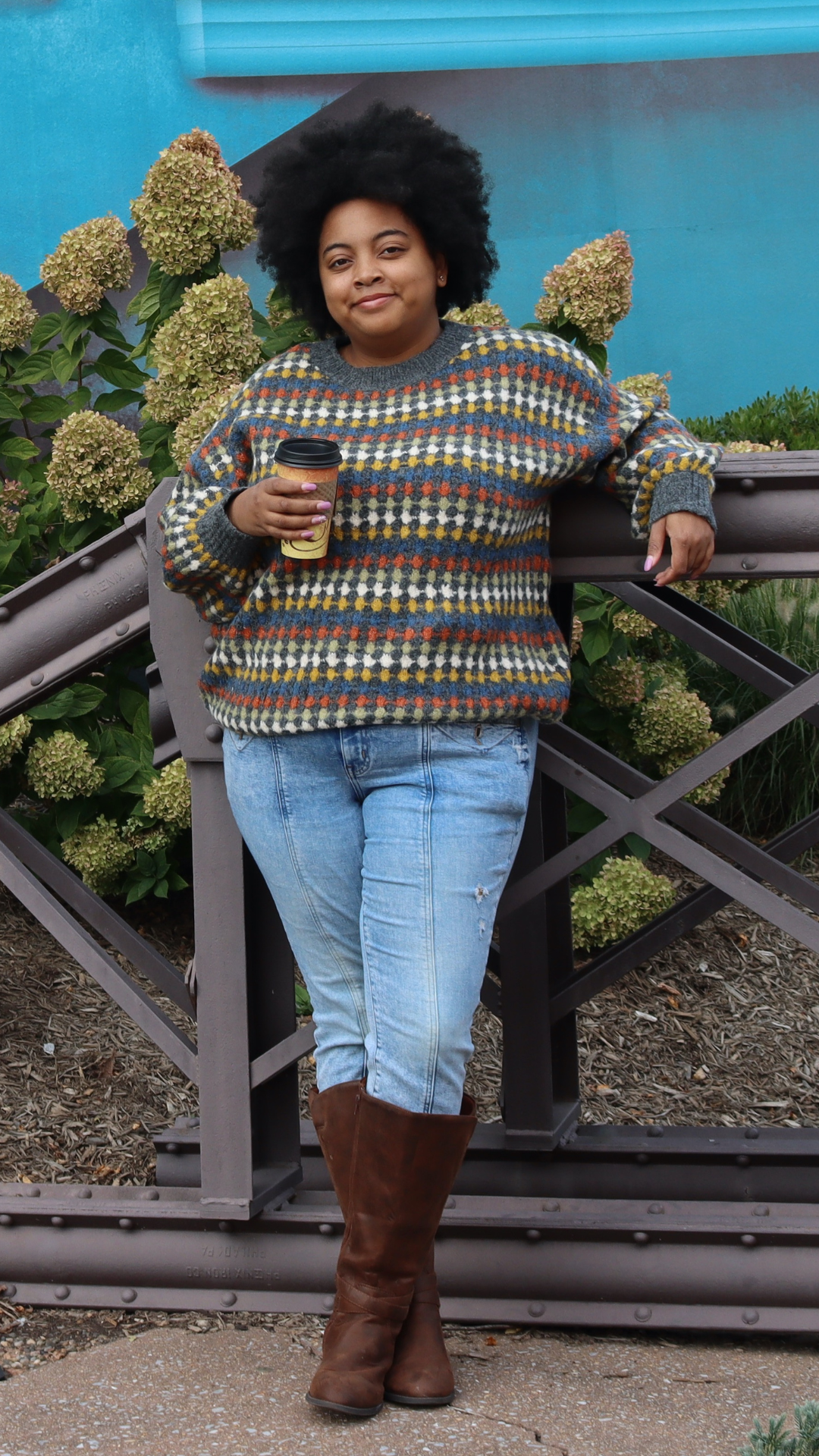 PLUS MULTICOLOR CREW KNIT SWEATER