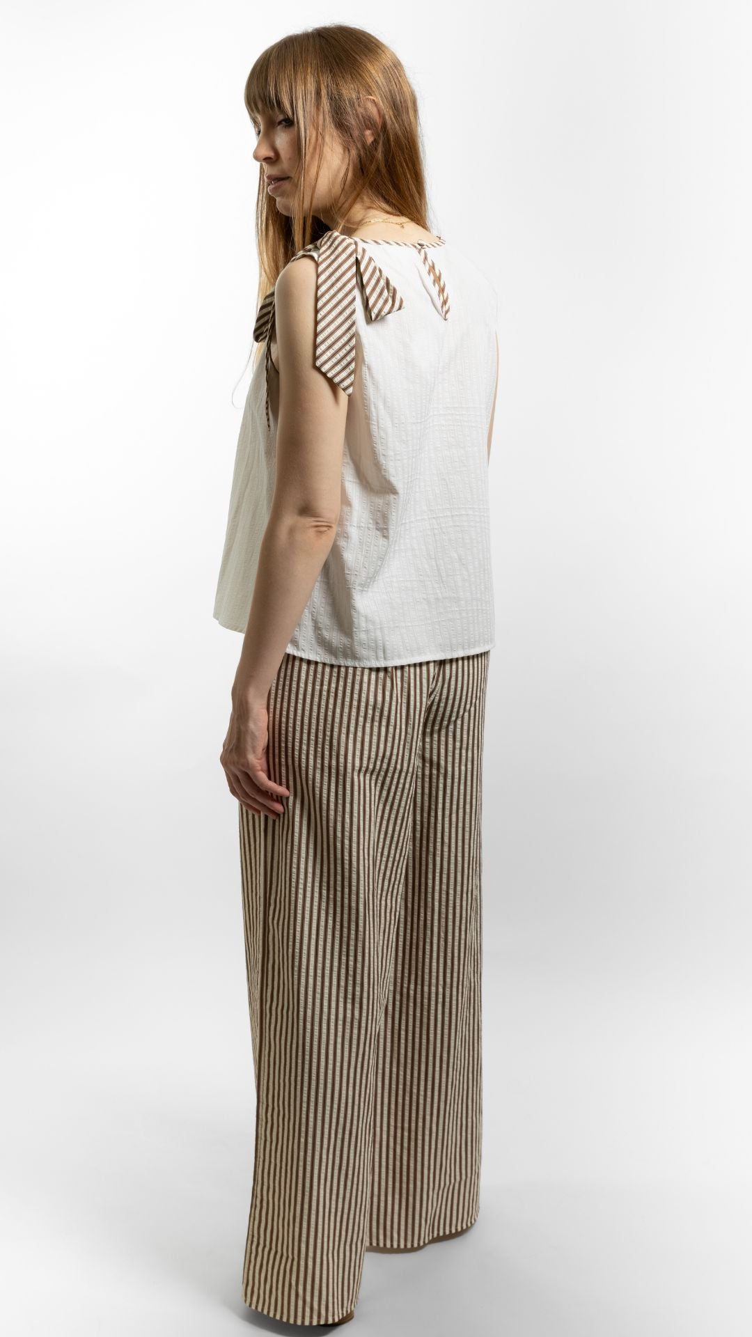 Coffee Cream Stripe Set
