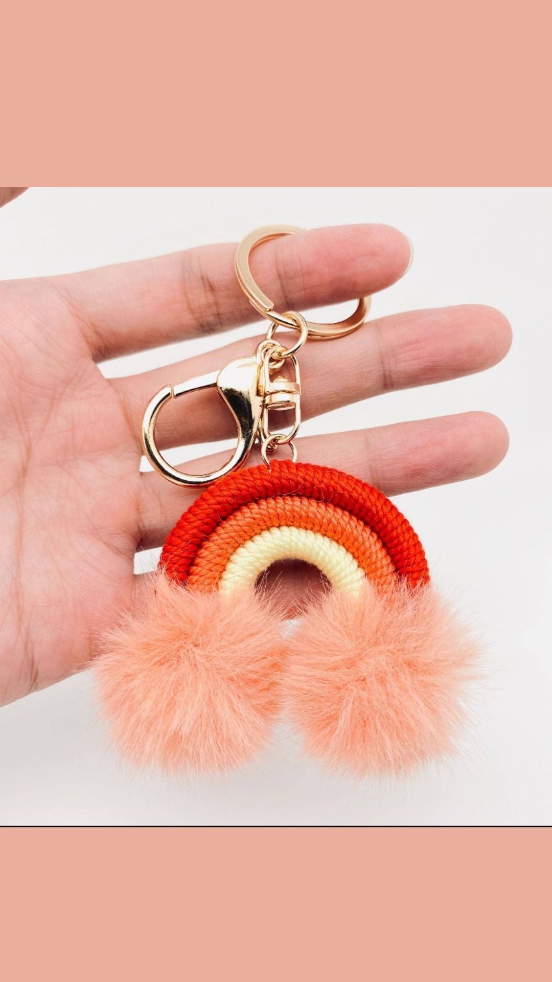 Rainbow Plush Ball Bag Charm