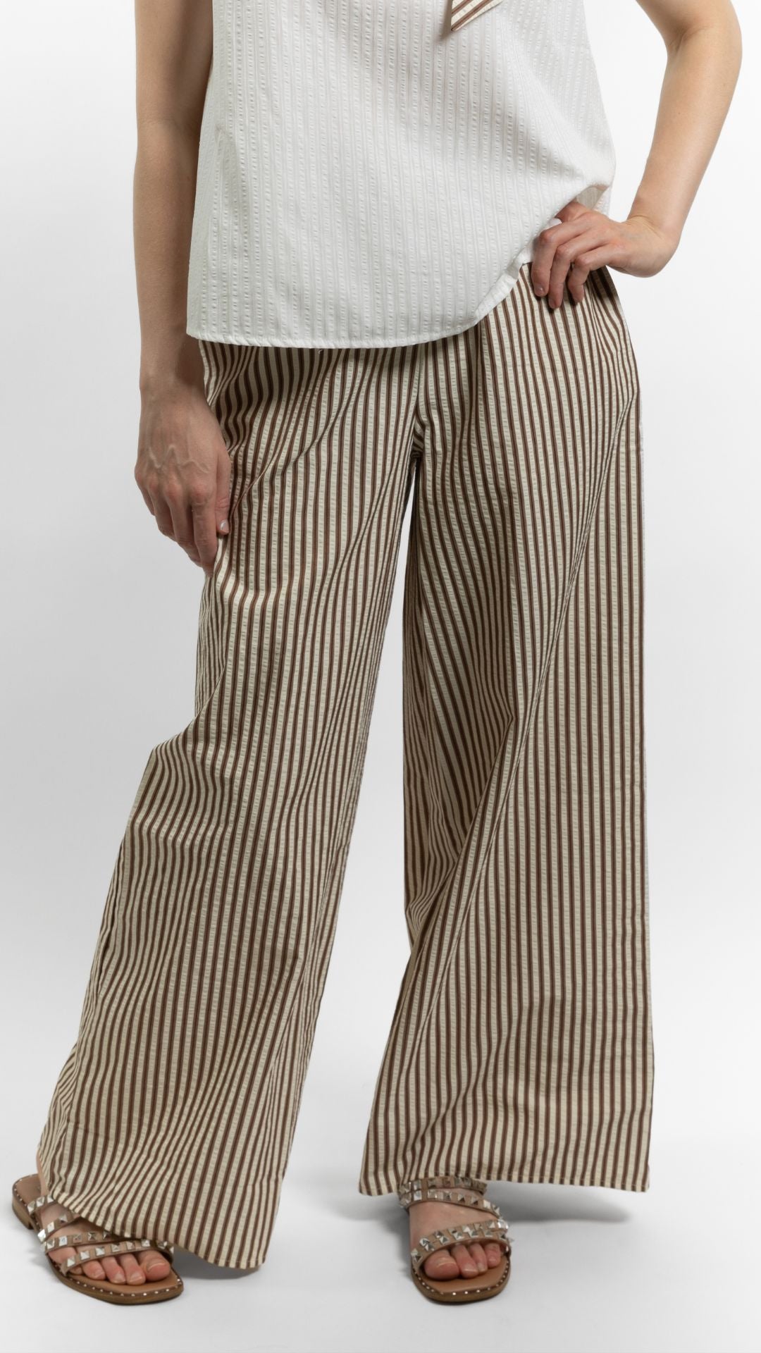 Coffee Cream Stripe Set