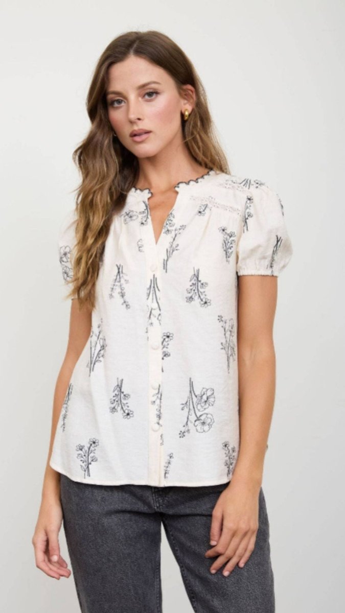Meadow Line Linen Top - U Pretty Things