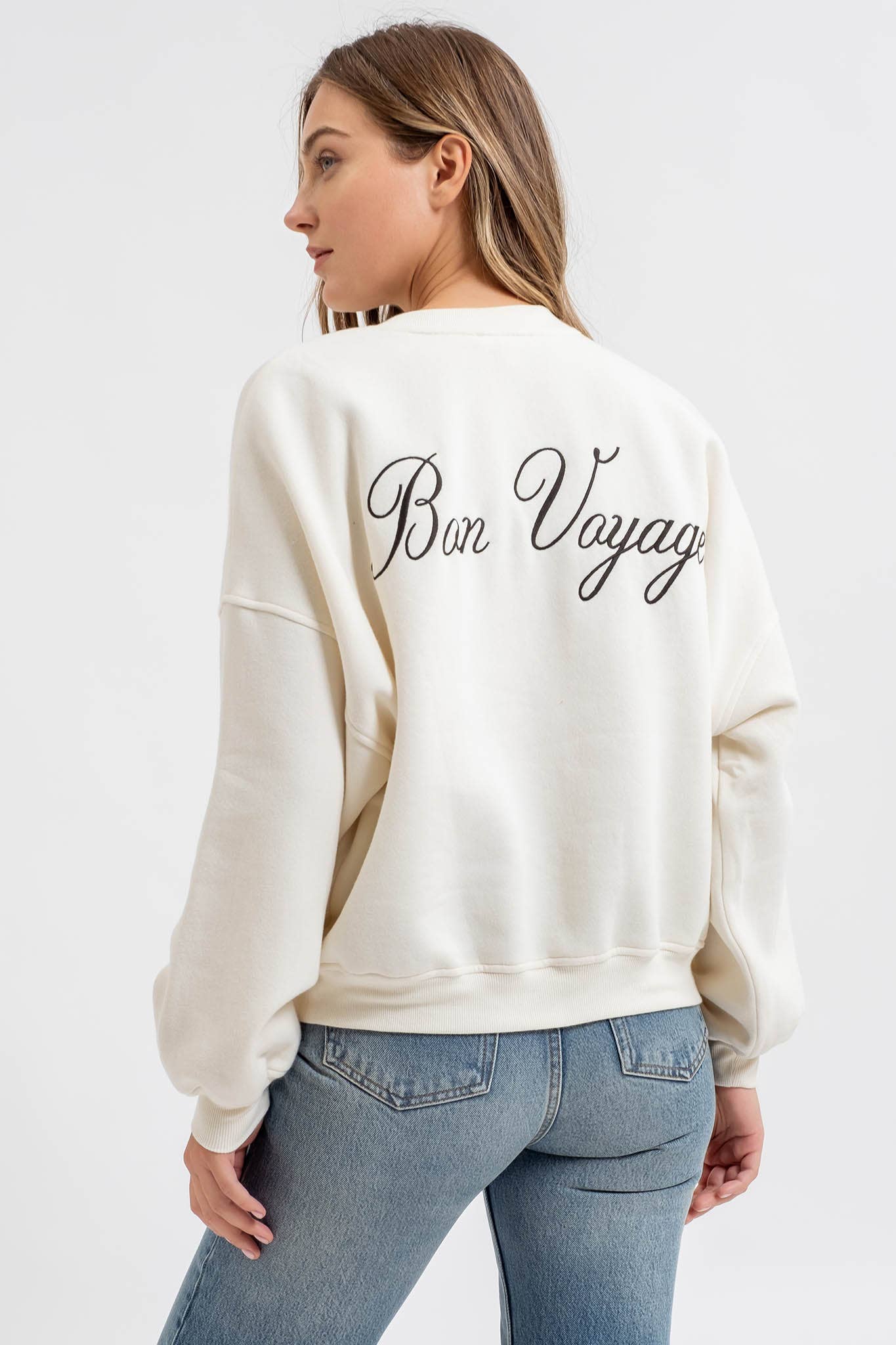 Cozy oversized French terry pullover for loungewear and casual wear