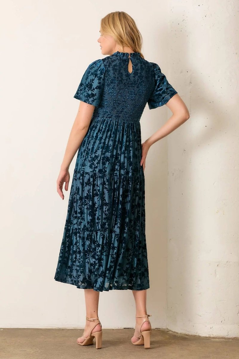PLUS PRINTED VELVET MAXI DRESS - U Pretty Things