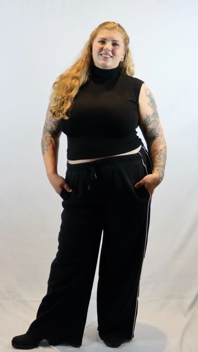 Plus - Easy Line Sweatpants - Black - U Pretty Things