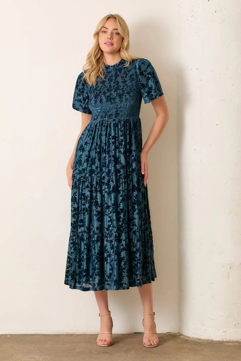 PLUS PRINTED VELVET MAXI DRESS - U Pretty Things
