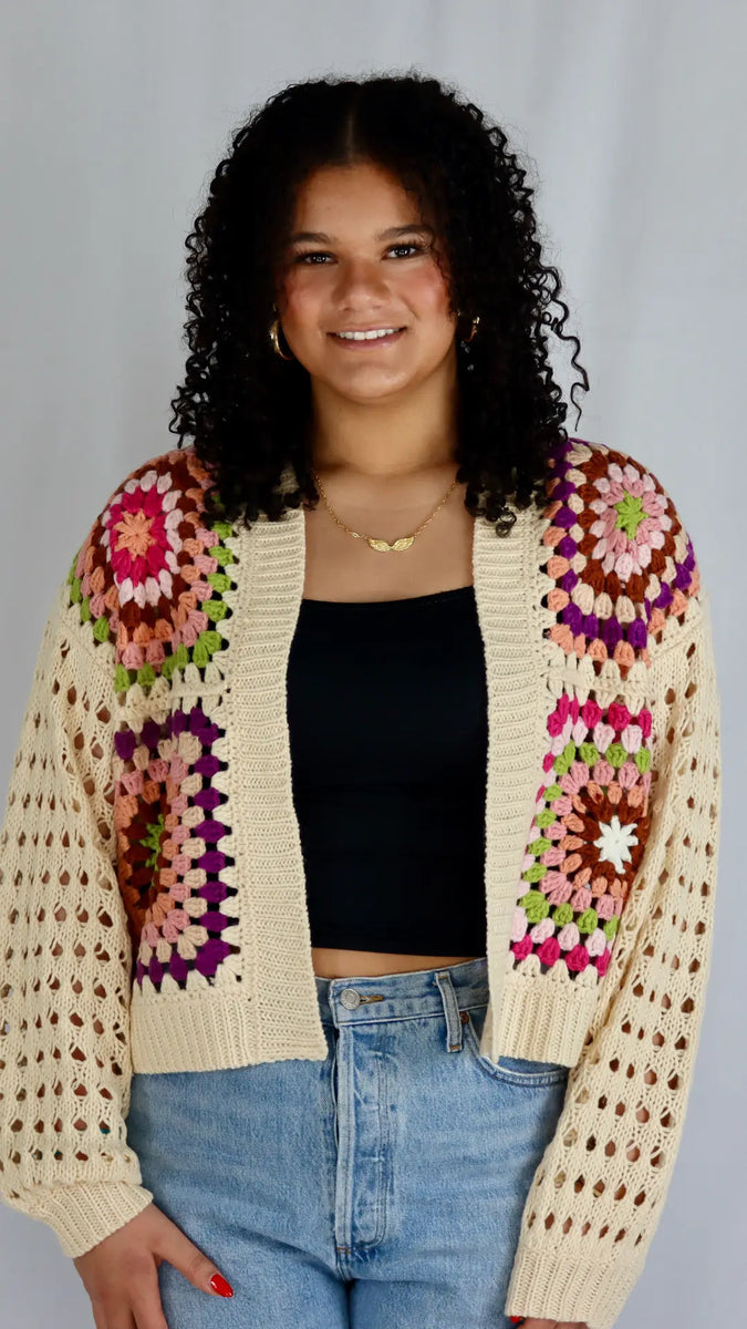 Burst of Color Patchwork Cardigan - U Pretty Things