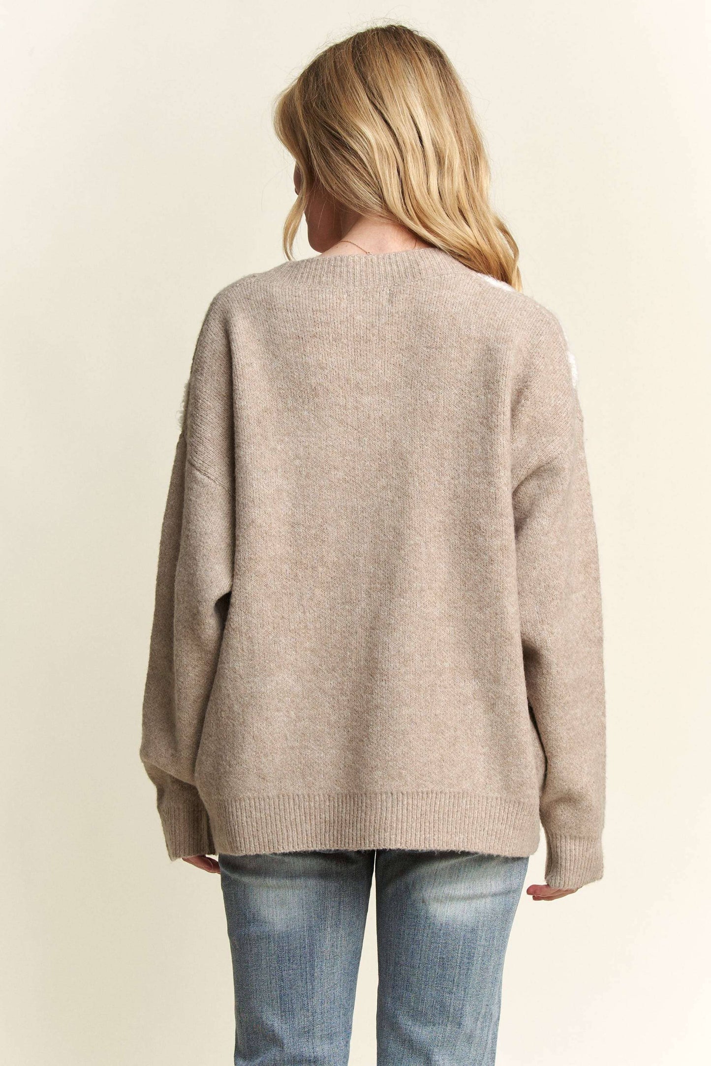 PUFF CHECKER SWEATER CARDIGAN