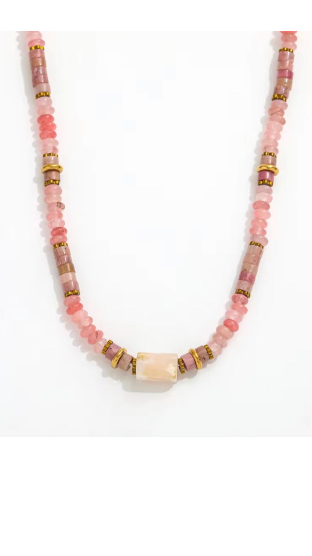 pink coral beaded necklace