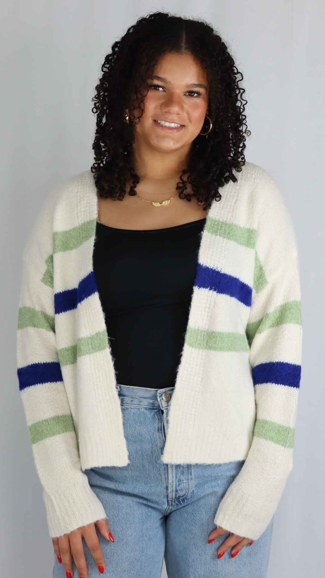 lightweight stripe cardigan 